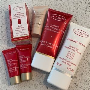 Clarins skincare creams, lotion, body lift